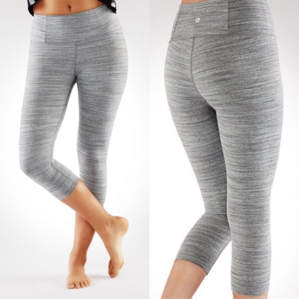 Manduka High Rise Yoga Capri Heather Light Gray S